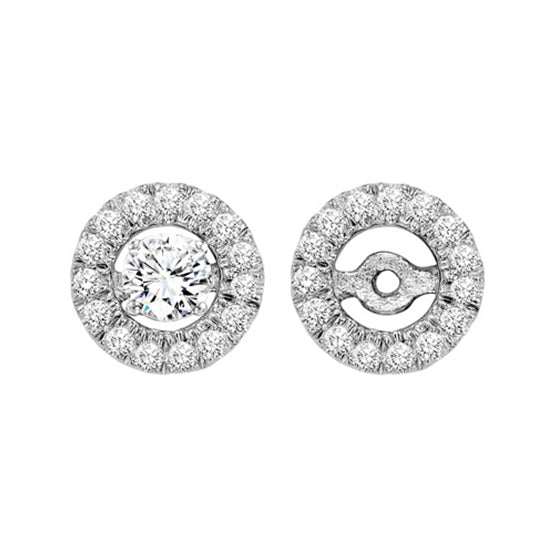 14K Diamond Round Jackets (for 1 1/2 ctw Studs) 1/4 ctw