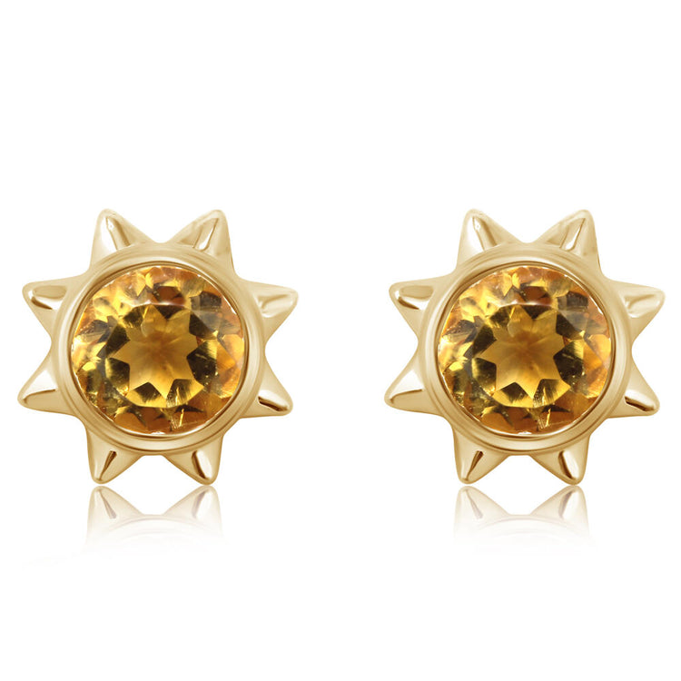 14K Yellow Gold Citrine Earrings