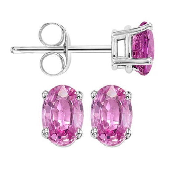 14K Color Studs 6X4 Ov - Pink Sapp