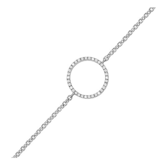 Silver Bracelet -Circle 1/10 ctw