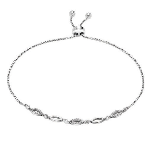 Silver Bolo Bracelet 1/8 ctw