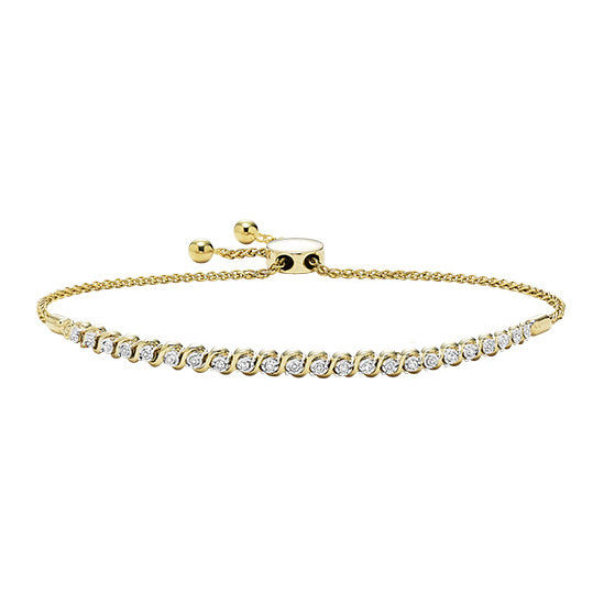 Gold Diamond Bolo Bracelet 1/5 ctw