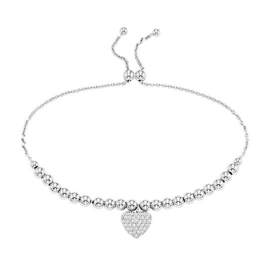 Diamond Heart Bolo Bracelet