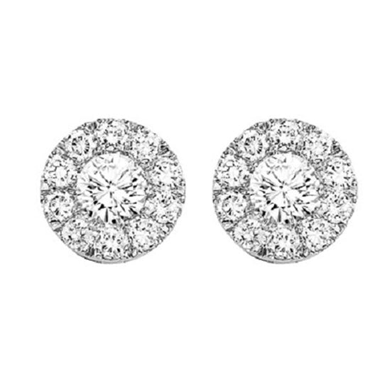 14K Diamond Sensation Earrings Round Shape 1/2 ctw