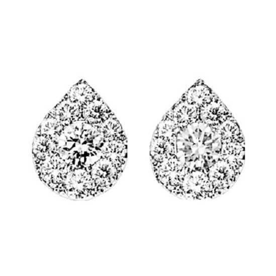 14K Diamond Sensation Earrings Pear Shape 1/2 ctw