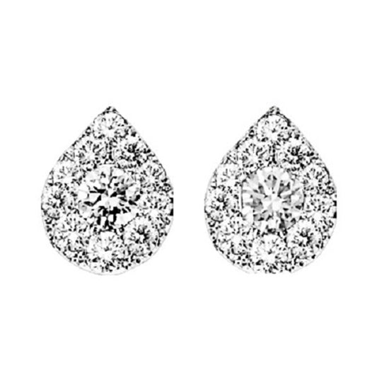 14K Diamond Sensation Earrings Pear Shape 1 ctw