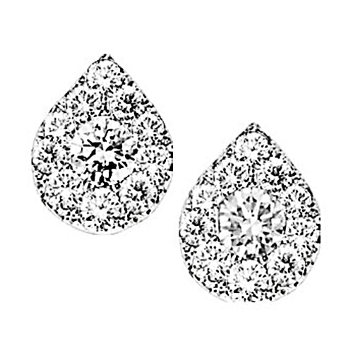 14K Diamond Sensation Earrings Pear Shape 1/4 ctw