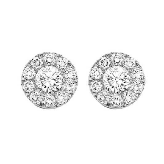 14K Diamond Sensation Earrings Round Shape 1/4 ctw