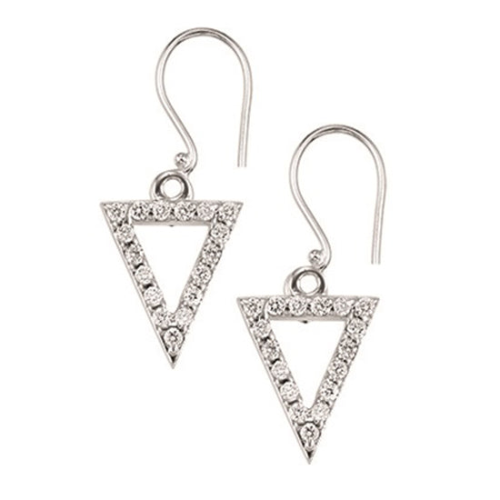 Silver Diamond Earrings 1/3 ctw