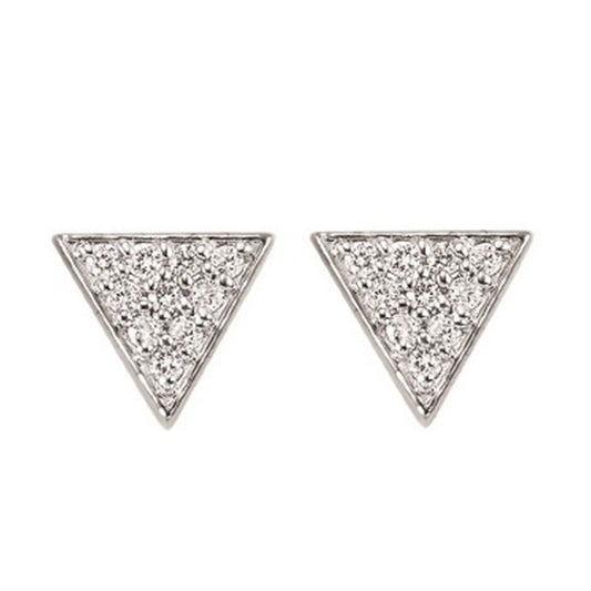 Silver Diamond Earrings 1/5 ctw