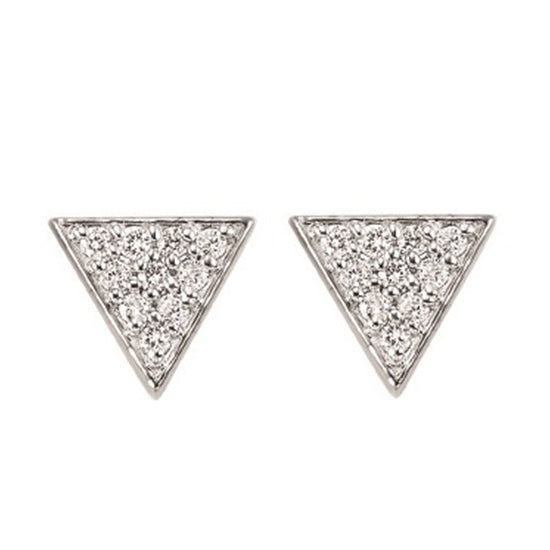 Silver Diamond Earrings 1/5 ctw