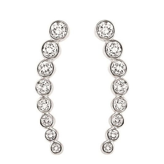 14K Diamond Earrings Climbers 1/3 ctw