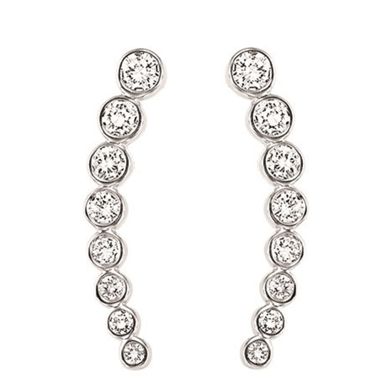 14K Diamond Earrings Climbers 1/3 ctw