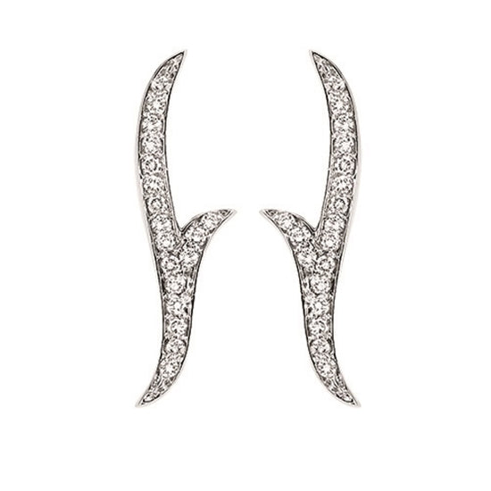 Silver Diamond Earrings Climbers 1/5 ctw