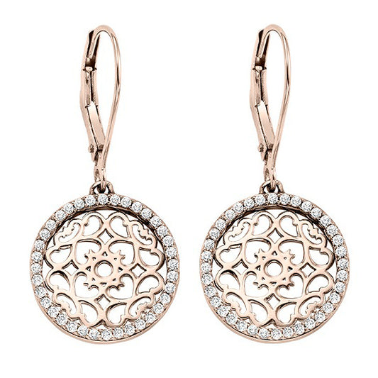 14K Rose Gold Diamond Earring 3/8 ctw