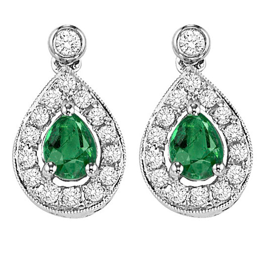 14K Emerald Earrings (Matching Ring & Pendant Available)