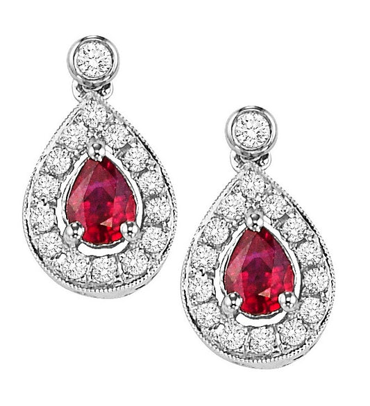 14K Ruby Earrings (Matching Ring & Pendant Available)