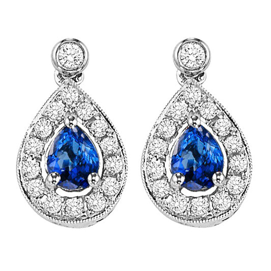 14K Sapphire Earrings (Matching Ring & Pendant Available)