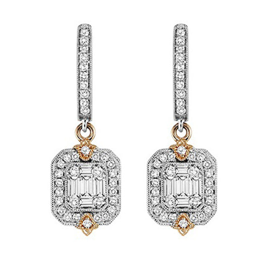 14K Diamond Earrings 3/4 ctw