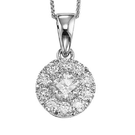 14K Diamond Sensation Pendant Round Shape 1/2 ctw