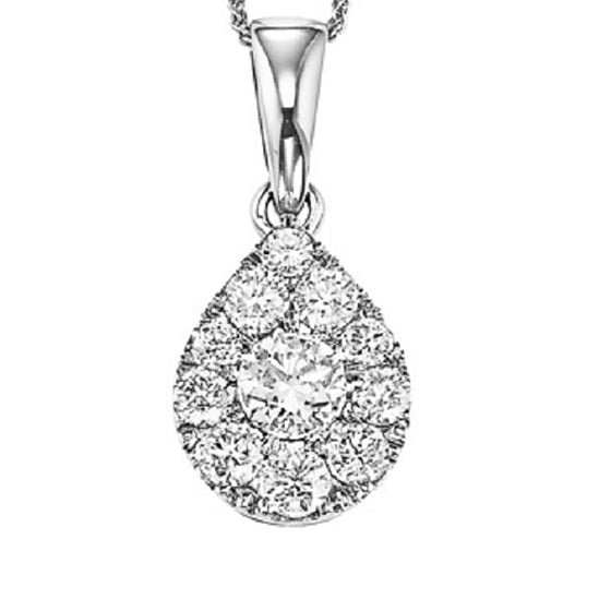 14K Diamond Sensation Pendant Pear Shape 1/2 ctw