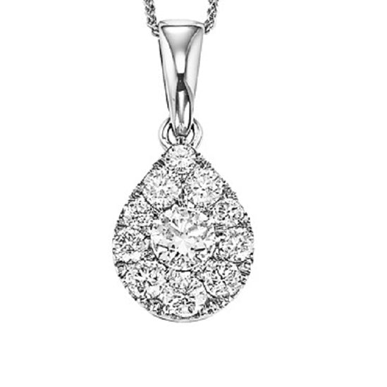 14K Diamond Sensation Pendant Pear Shape 1/4 ctw