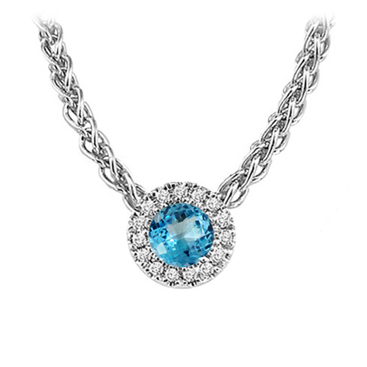 14K Mixable Pendant - Blue Topaz (Dec)