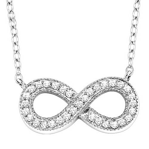 Silver Diamond Infinity Pendant 1/4 ctw