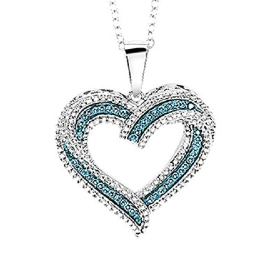 Silver Blue Diamond Pendant