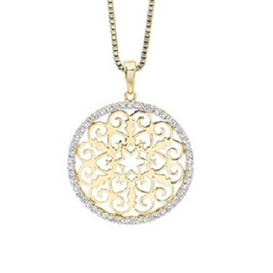 14K Yellow Gold Diamond Pendant 1/3 ctw