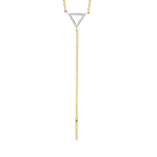 Gold Diamond Lariat Pendant