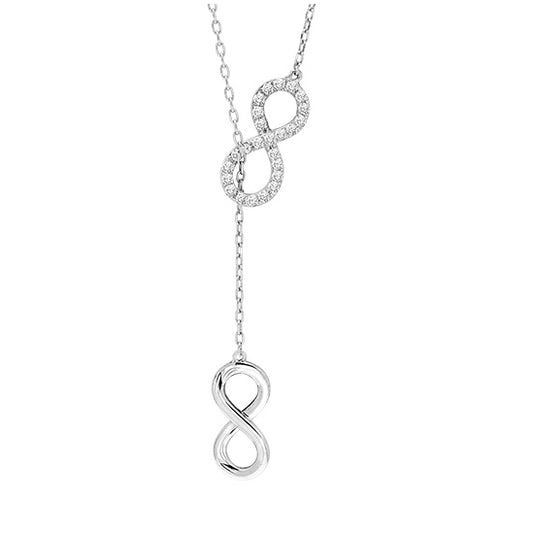 Gold Diamond Lariat Pendant 1/10 ctw