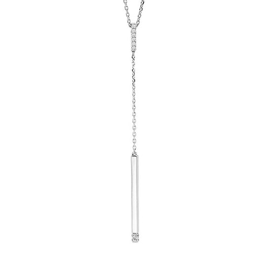 Silver Diamond Lariat Necklace