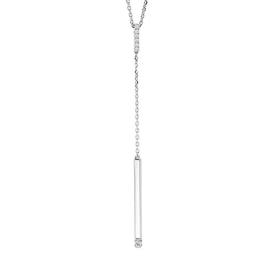 Silver Diamond Lariat Necklace