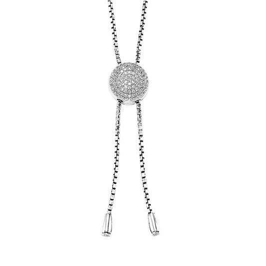 Silver Round Bolo Necklace