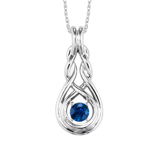 Silver Birthstone Pendant - Sapphire - September