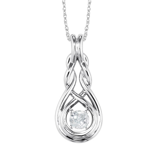 Silver Birthstone Pendant - White Topaz - April