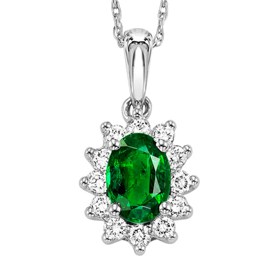 14K Emerald Pendant  (Matching Ring & Earrings Available)