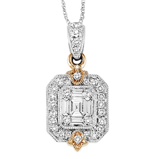 14K Diamond Pendant 1/3 ctw