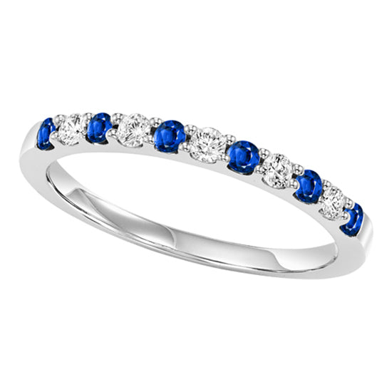 14K Alternate Color and Diamond Band 1/4 ctw Dia + 1/3 ctw Sapphire