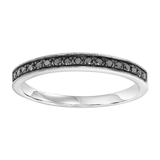 14K Treated Black Diamonds Mixable Ring