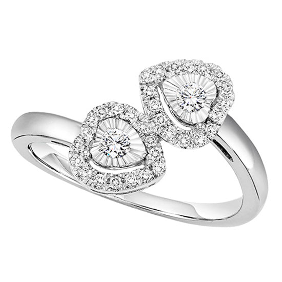 Silver Diamond Ring 1/4 ctw