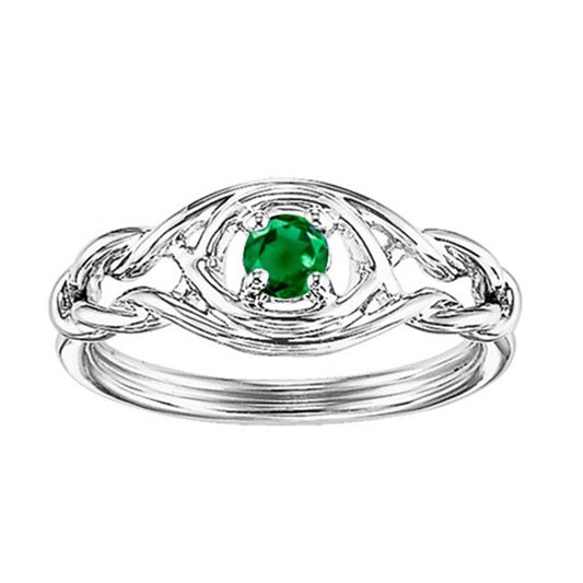 Silver Birthstone Ring - Emerald - May