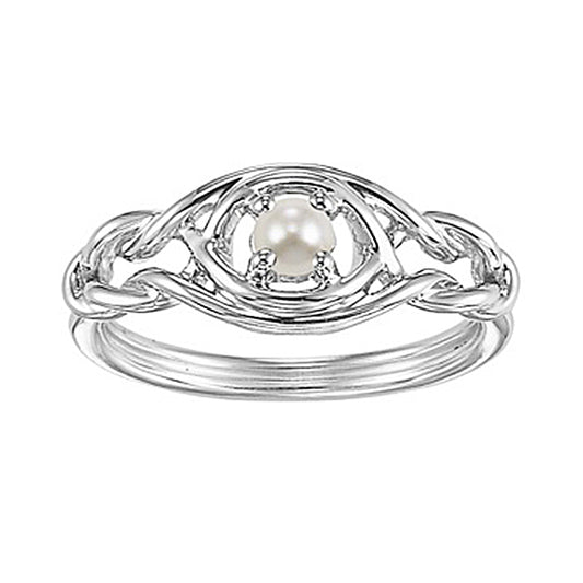 Silver Birthstone Ring - Pearl - June