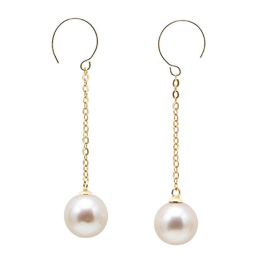 Gold F.W. Pearl Drop Earrings