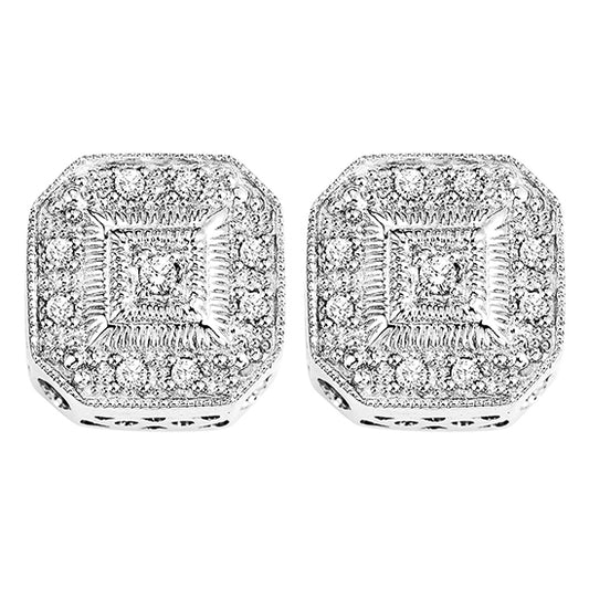 Silver Diamond Earrings