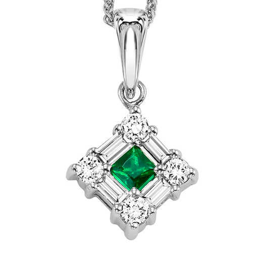 14K Emerald Pendant  (Matching Ring & Earrings Available)