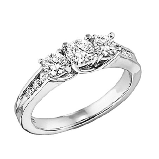 14K Diamond 9 Stones Ring 1/2 ctw