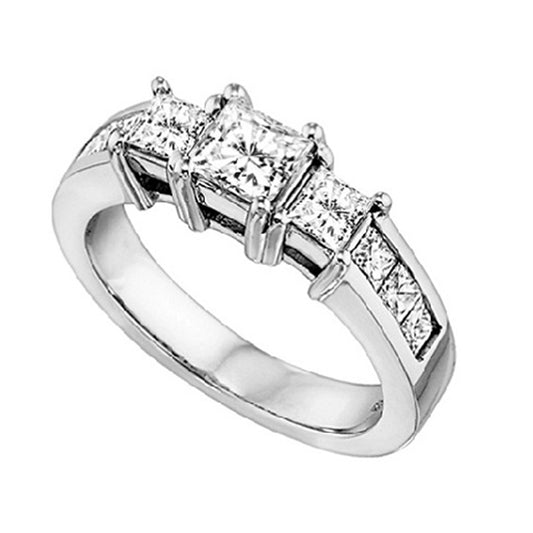 14K Diamond 9 Stones Ring 1/2 ctw