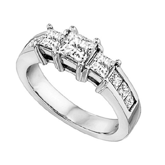 14K Diamond 9 Stones Ring 1/2 ctw